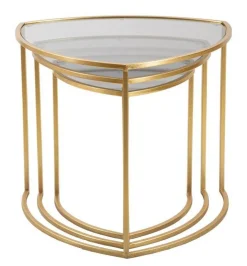 Tavolino da salotto circolare oro 60x60x50h cm - Adrian