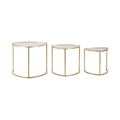 Tavolino da salotto circolare oro 60x60x50h cm - Adrian