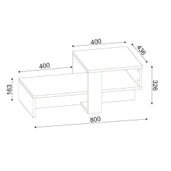 Tavolino da salotto complesso bianco e noce 40x44x33h cm - Pontey