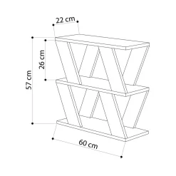 Tavolino da salotto geometrico antracite 60x22x57h cm - Beniamina