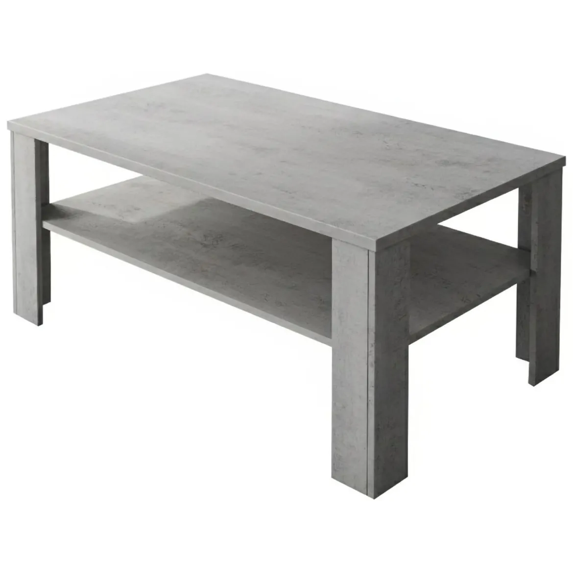 Tavolino da Salotto Grigio Cemento un Vano Forma Rettangolare 110x65x47h cm, Sfumatura Colore Ripiano Cemento - Rora