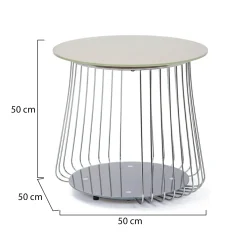 Tavolino da Salotto Grigio Forma Rettangolare Materiale Piano in Vetro 105x65x40h cm, Colore Ripiano Trasparente - Azriel
