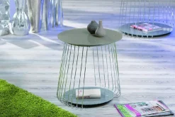 Tavolino da Salotto Grigio Forma Rettangolare Materiale Piano in Vetro 105x65x40h cm, Colore Ripiano Trasparente - Azriel