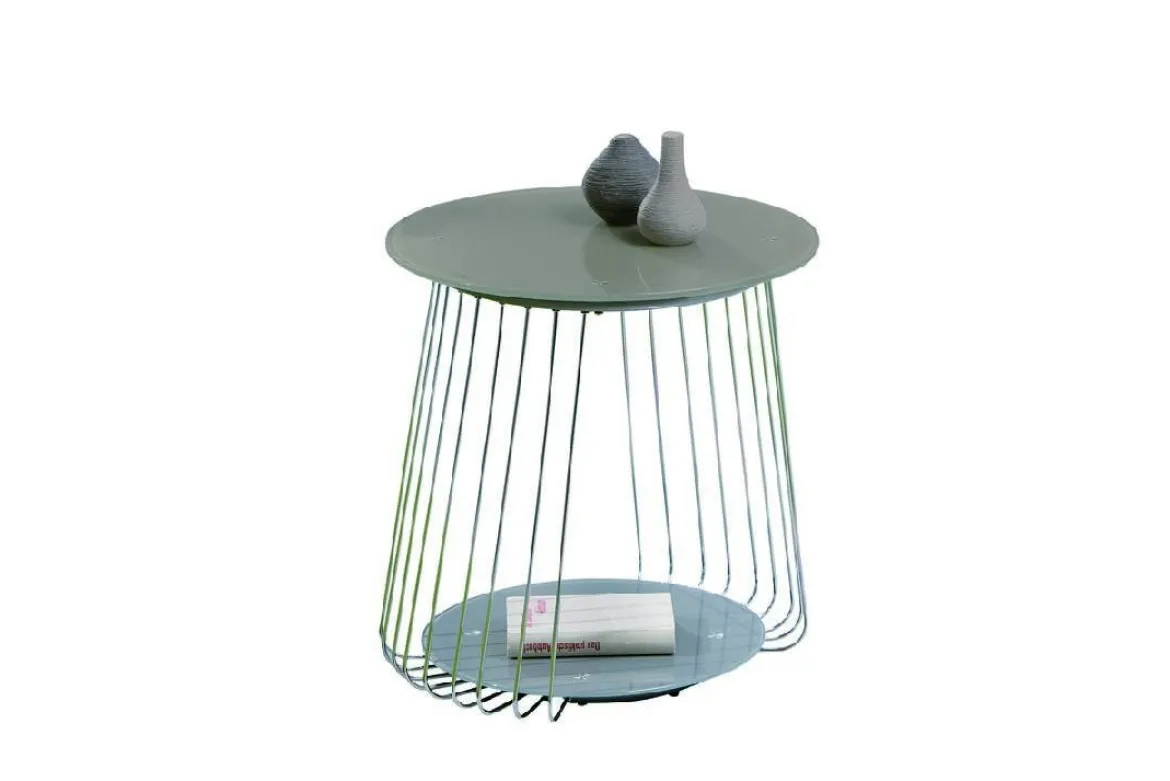 Tavolino da Salotto Grigio Forma Rettangolare Materiale Piano in Vetro 105x65x40h cm, Colore Ripiano Trasparente - Azriel