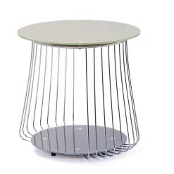 Tavolino da Salotto Grigio Forma Rettangolare Materiale Piano in Vetro 105x65x40h cm, Colore Ripiano Trasparente - Azriel