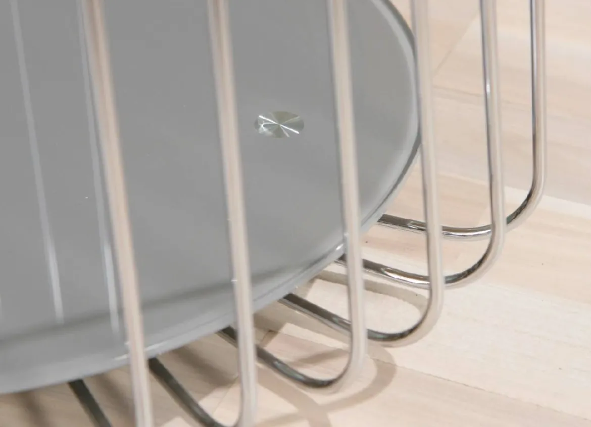Tavolino da Salotto Grigio Forma Rettangolare Materiale Piano in Vetro 105x65x40h cm, Colore Ripiano Trasparente - Azriel