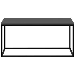 Tavolino da Salotto Grigio Nero un Vano Forma Rettangolare 90x90x42h cm, Colore Struttura Nero - Arcella