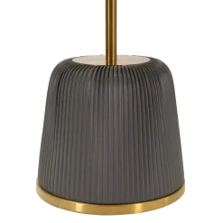 Tavolino da Salotto Grigio oro set da 2, Disegni con Farfalle Forma Rotondo 41x41x55h cm, Colore Ripiano Trasparente - Dhulik
