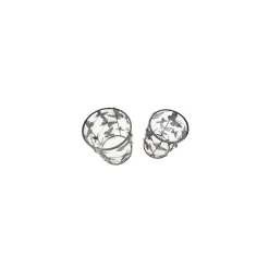 Tavolino da Salotto Grigio oro set da 2, Disegni con Farfalle Forma Rotondo 41x41x55h cm, Colore Ripiano Trasparente - Dhulik