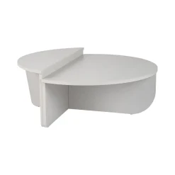 Tavolino da Salotto Grigio Peso Massimo Supportato 15 kg Forma Ovale 90x60x35h cm, Materiale Piano in Legno Nobilitato - Mansue