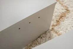 Tavolino da Salotto Grigio Peso Massimo Supportato 15 kg Forma Ovale 90x60x35h cm, Materiale Piano in Legno Nobilitato - Mansue