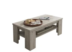 Tavolino da Salotto Grigio Rovere Grigio un Vano Forma Rettangolare 130x67x41h cm, Sfumatura Colore Ripiano Rovere Grigio - Carlazzo