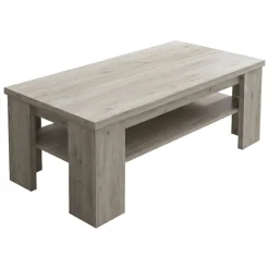 Tavolino da Salotto Grigio Rovere Grigio un Vano Forma Rettangolare 130x67x41h cm, Sfumatura Colore Ripiano Rovere Grigio - Carlazzo
