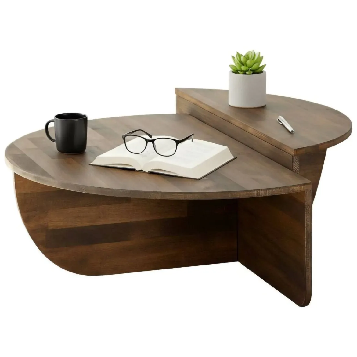 Tavolino da salotto irregolare noce 90x60x35h cm - Azim