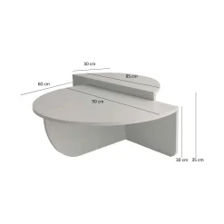 Tavolino da salotto irregolare noce 90x60x35h cm - Azim