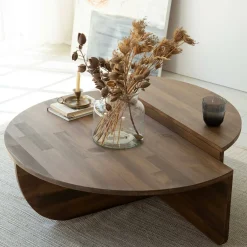 Tavolino da salotto irregolare noce 90x60x35h cm - Azim