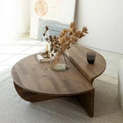 Tavolino da salotto irregolare noce 90x60x35h cm - Azim