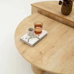 Tavolino da salotto irregolare rovere 90x90x35h cm - Azim