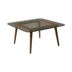 Tavolino da Salotto Marrone Bronzo Effetto Fume Forma Rettangolare 80x80x40h cm, Sfumatura Colore Struttura Bronzo - Mezzagno