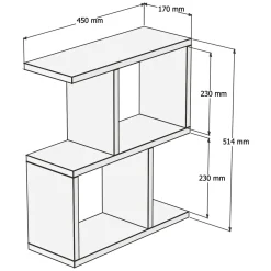 Tavolino da Salotto Marrone Noce 2 Vani Forma Rettangolare 45x17x51h cm, Sfumatura Colore Ripiano Noce - Flero