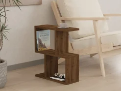 Tavolino da Salotto Marrone Noce 2 Vani Forma Rettangolare 45x17x51h cm, Sfumatura Colore Ripiano Noce - Flero