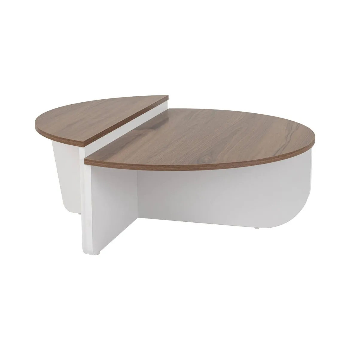 Tavolino da Salotto Marrone Noce Bianco Portariviste Forma Rettangolare 90x60x35h cm, Colore Ripiano Marrone - Mansue