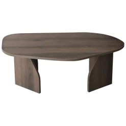 Tavolino da Salotto Marrone Noce Forma Ovale Materiale Piano in Legno Nobilitato 120x65x40h cm, Colore Ripiano Marrone - Parona
