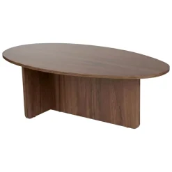 Tavolino da Salotto Marrone Noce Forma Ovale Materiale Piano in Legno Nobilitato 120x65x40h cm, Colore Ripiano Marrone - Parona