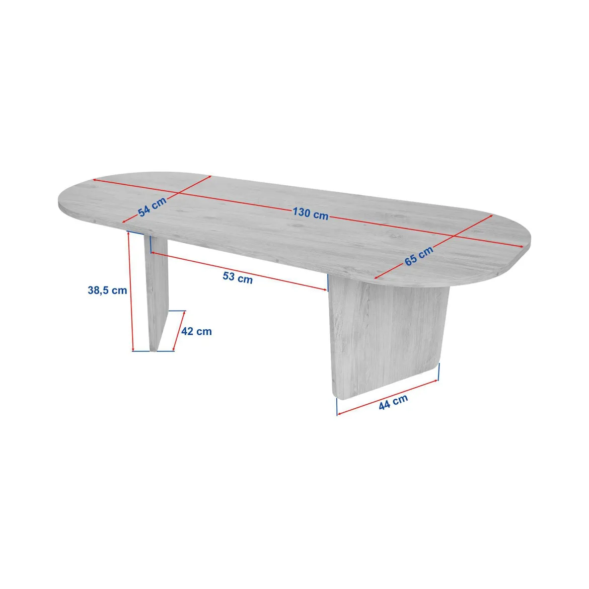Tavolino da Salotto Marrone Noce Forma Ovale Materiale Piano in Legno Nobilitato 130x65x40h cm, Colore Ripiano Marrone - Dozza
