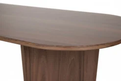 Tavolino da Salotto Marrone Noce Forma Ovale Materiale Piano in Legno Nobilitato 130x65x40h cm, Colore Ripiano Marrone - Dozza