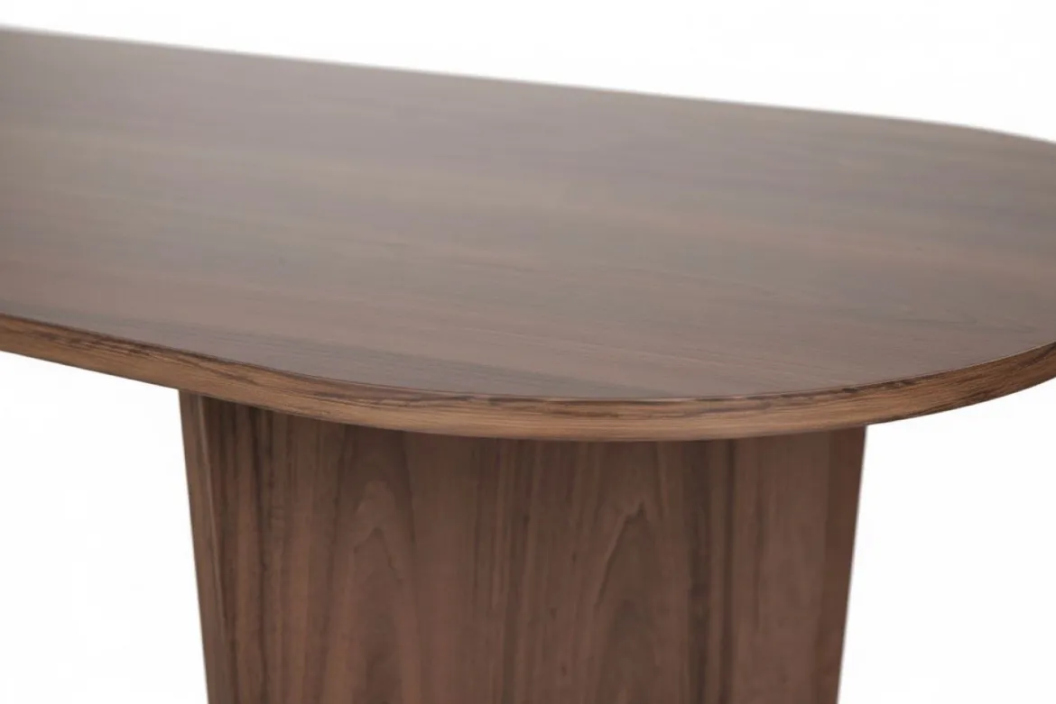 Tavolino da Salotto Marrone Noce Forma Ovale Materiale Piano in Legno Nobilitato 130x65x40h cm, Colore Ripiano Marrone - Dozza
