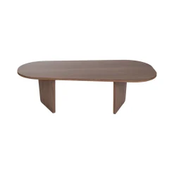 Tavolino da Salotto Marrone Noce Forma Ovale Materiale Piano in Legno Nobilitato 130x65x40h cm, Colore Ripiano Marrone - Dozza