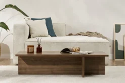 Tavolino da Salotto Marrone Noce Forma Rettangolare Materiale Piano in Legno Nobilitato 120x45x30h cm, Colore Ripiano Marrone - Marmorito