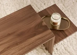 Tavolino da Salotto Marrone Noce Forma Rettangolare Materiale Piano in Legno Nobilitato 80x40x40h cm, Colore Ripiano Marrone - Lomagna