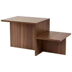 Tavolino da Salotto Marrone Noce Forma Rettangolare Materiale Piano in Legno Nobilitato 80x40x40h cm, Colore Ripiano Marrone - Lomagna