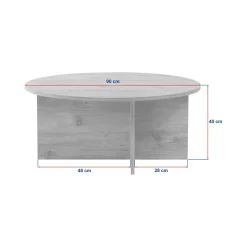 Tavolino da Salotto Marrone Noce Forma Rotondo Materiale Piano in Legno Nobilitato 90x90x40h cm, Colore Ripiano Marrone - Simbario