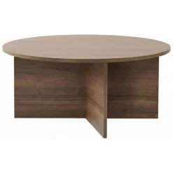 Tavolino da Salotto Marrone Noce Forma Rotondo Materiale Piano in Legno Nobilitato 90x90x40h cm, Colore Ripiano Marrone - Simbario