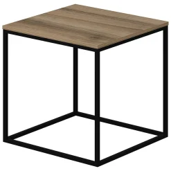 Tavolino da Salotto Marrone Noce Nero Forma Quadrato Materiale Piano in Legno Nobilitato 52x50x50h cm, Sfumatura Colore Struttura Noce - Tricase