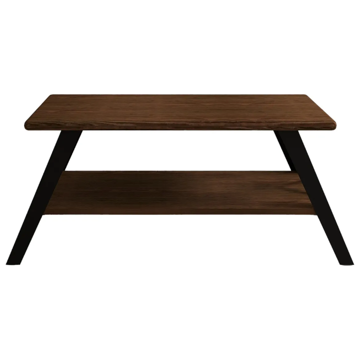 Tavolino da Salotto Marrone Noce Nero con Piedini un Vano 98x50x43h cm, Forma Rettangolare - Nardi