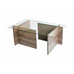 Tavolino da Salotto Marrone Noce Portariviste Forma Rettangolare 105x65x40h cm, Sfumatura Colore Struttura Noce - Teti
