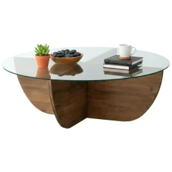 Tavolino da Salotto Marrone Noce Portariviste un Vano 105x60x40h cm, Forma Rettangolare - Tomiri
