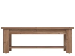 Tavolino da Salotto Marrone Noce un Vano Forma Rettangolare 124x60x45h cm, Sfumatura Colore Ripiano Noce - Pella