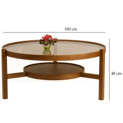 Tavolino da Salotto Marrone Noce un Vano Portariviste 75x75x40h cm, Forma Rettangolare - Barcis