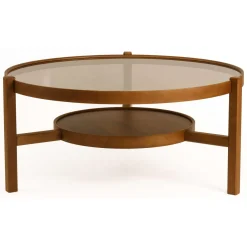 Tavolino da Salotto Marrone Noce un Vano Portariviste 75x75x40h cm, Forma Rettangolare - Barcis