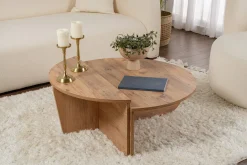 Tavolino da Salotto Marrone Pino Peso Massimo Supportato 15 kg Forma Rettangolare 90x60x35h cm, Sfumatura Colore Ripiano Pino - Mansue