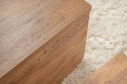 Tavolino da Salotto Marrone Pino Peso Massimo Supportato 15 kg Forma Rettangolare 90x60x35h cm, Sfumatura Colore Ripiano Pino - Mansue