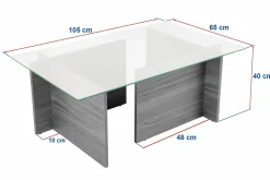 Tavolino da Salotto Marrone Pino Portariviste Forma Rettangolare 105x65x40h cm, Sfumatura Colore Struttura Pino - Azriel