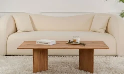 Tavolino da Salotto Marrone Quercia Forma Rettangolare Materiale Piano in Legno Nobilitato 119x60x40h cm, Colore Ripiano Marrone - Turate
