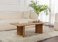 Tavolino da Salotto Marrone Quercia Forma Rettangolare Materiale Piano in Legno Nobilitato 119x60x40h cm, Colore Ripiano Marrone - Turate
