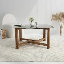 Tavolino da Salotto Marrone Quercia Portariviste Forma Rettangolare 85x55x40h cm, Sfumatura Colore Struttura Quercia - Aldino